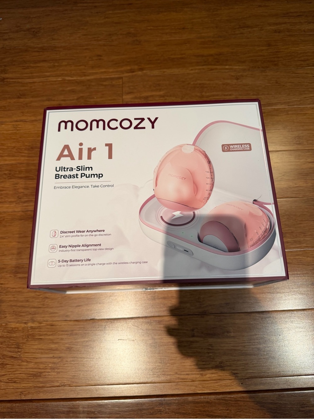 MOMCOZY Air 1 Ultra-Slim Breast Pump - Pink